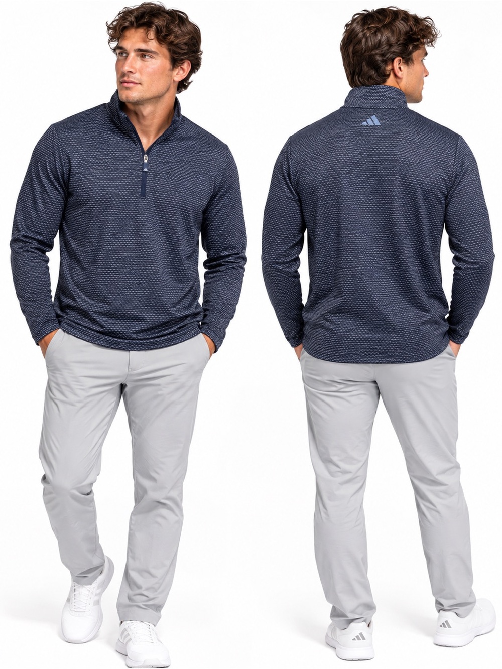 adidas PERFORMANCE PRINTED Navy blue 
QUARTER-ZIP shirt Jacket NWT Golf size XL